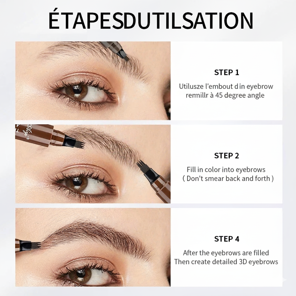 Stylo Sourcils 4 Pointes – Précision & Élégance Durable